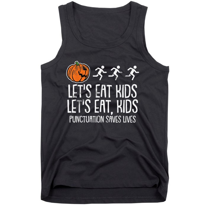 Lets Eat Punctuation Saves Lives Lazy Halloween Costume Tank Top