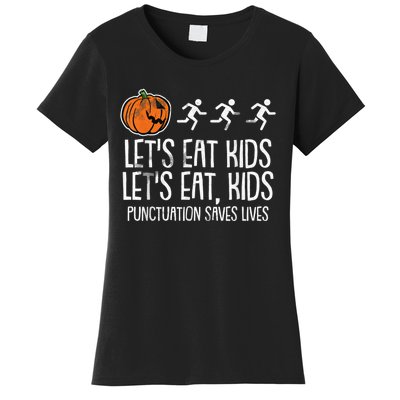 Lets Eat Punctuation Saves Lives Lazy Halloween Costume Women's T-Shirt