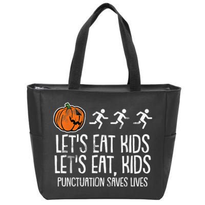 Lets Eat Punctuation Saves Lives Lazy Halloween Costume Zip Tote Bag