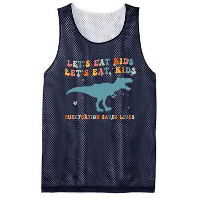 Lets Eat Punctuation Saves Lives Grammar Back To School Mesh Reversible Basketball Jersey Tank