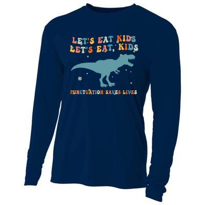 Lets Eat Punctuation Saves Lives Grammar Back To School Cooling Performance Long Sleeve Crew