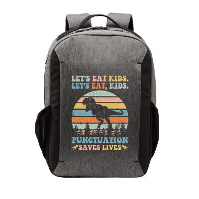 LetS Eat Punctuation Saves Lives Funny Grammar Dino Vector Backpack