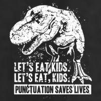 Lets Eat Punctuation Saves Lives 7 Panel Mesh Trucker Snapback Hat