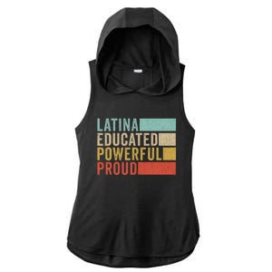 Latina Educated Powerful Proud Ladies PosiCharge Tri-Blend Wicking Draft Hoodie Tank