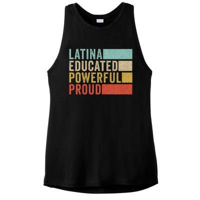 Latina Educated Powerful Proud Ladies PosiCharge Tri-Blend Wicking Tank