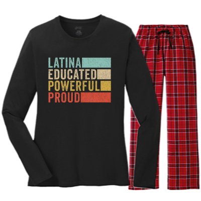 Latina Educated Powerful Proud Women's Long Sleeve Flannel Pajama Set 