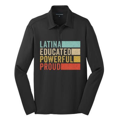 Latina Educated Powerful Proud Silk Touch Performance Long Sleeve Polo