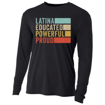 Latina Educated Powerful Proud Cooling Performance Long Sleeve Crew