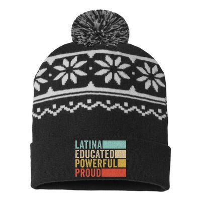 Latina Educated Powerful Proud USA-Made Snowflake Beanie