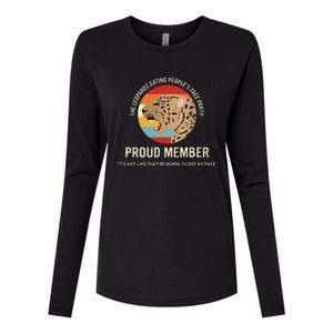 Leopards Eating People’S Face Party Proud Member Womens Cotton Relaxed Long Sleeve T-Shirt