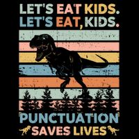 LetS Eat Punctuation Saves Lives Funny Grammar Dino Gift City Backpack