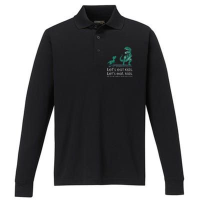 Lets Eat, Punctuation Saves Lives Funny Grammar Teacher Performance Long Sleeve Polo