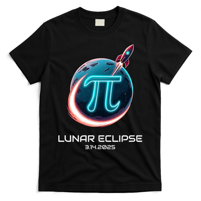 Lunar Eclipse Pi Day 2025 Rocket Launch T-Shirt