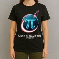 Lunar Eclipse Pi Day 2025 Rocket Launch T-Shirt