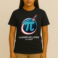 Lunar Eclipse Pi Day 2025 Rocket Launch T-Shirt