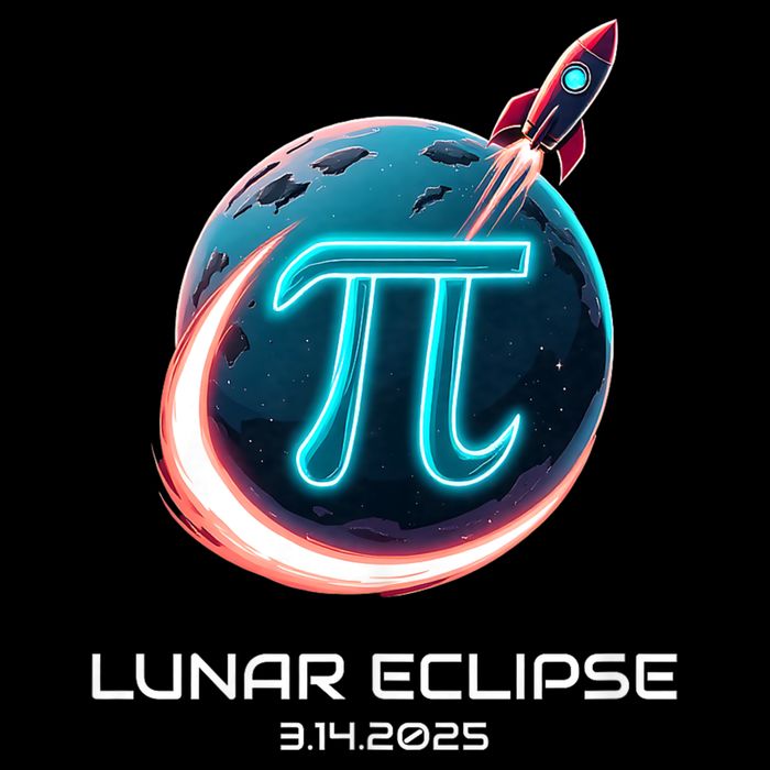 Lunar Eclipse Pi Day 2025 Rocket Launch T-Shirt