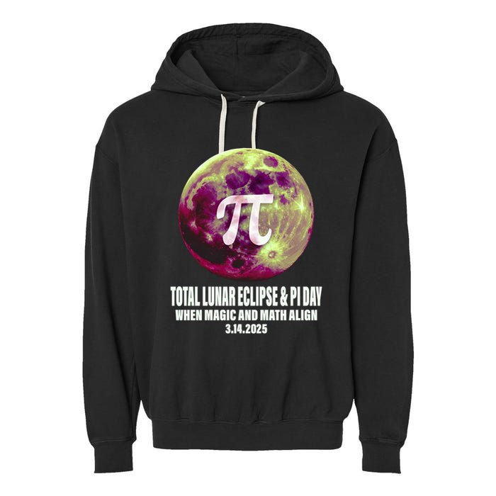 Lunar Eclipse Pi Day 3/14/2025 Total Lunar Eclipse 2025 Gift Garment-Dyed Fleece Hoodie