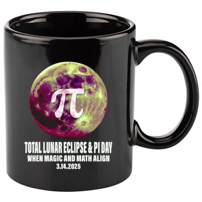 Lunar Eclipse Pi Day 3/14/2025 Total Lunar Eclipse 2025 Gift 11oz C Handle Ceramic Mug