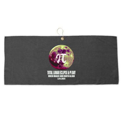 Lunar Eclipse Pi Day 3/14/2025 Total Lunar Eclipse 2025 Gift Large Microfiber Waffle Golf Towel