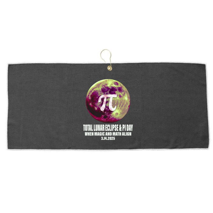 Lunar Eclipse Pi Day 3/14/2025 Total Lunar Eclipse 2025 Gift Large Microfiber Waffle Golf Towel