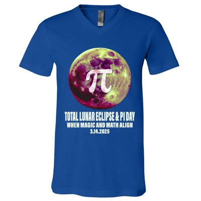 Lunar Eclipse Pi Day 3/14/2025 Total Lunar Eclipse 2025 Gift V-Neck T-Shirt
