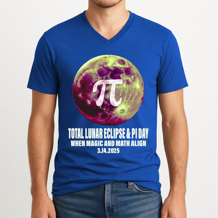 Lunar Eclipse Pi Day 3/14/2025 Total Lunar Eclipse 2025 Gift V-Neck T-Shirt