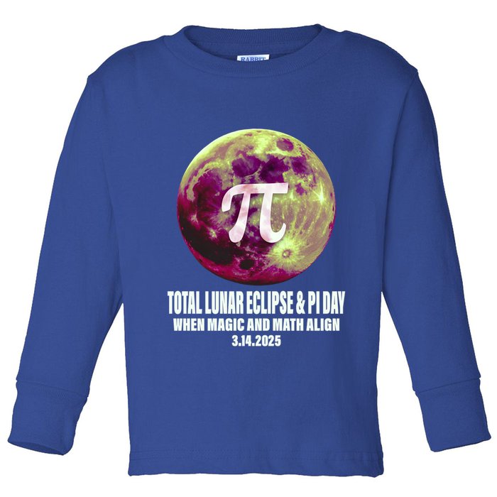 Lunar Eclipse Pi Day 3/14/2025 Total Lunar Eclipse 2025 Gift Toddler Long Sleeve Shirt