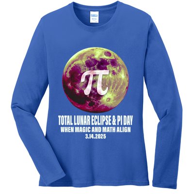 Lunar Eclipse Pi Day 3/14/2025 Total Lunar Eclipse 2025 Gift Ladies Long Sleeve Shirt