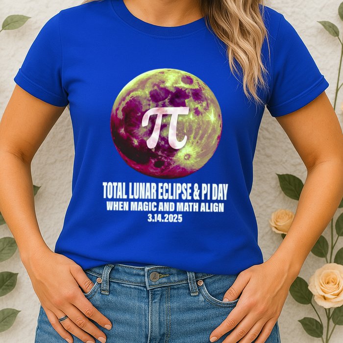 Lunar Eclipse Pi Day 3/14/2025 Total Lunar Eclipse 2025 Gift Womens T-Shirt