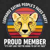 Leopards Eating People’S Face Party Proud Member Funny Meme 7 Panel Mesh Trucker Snapback Hat