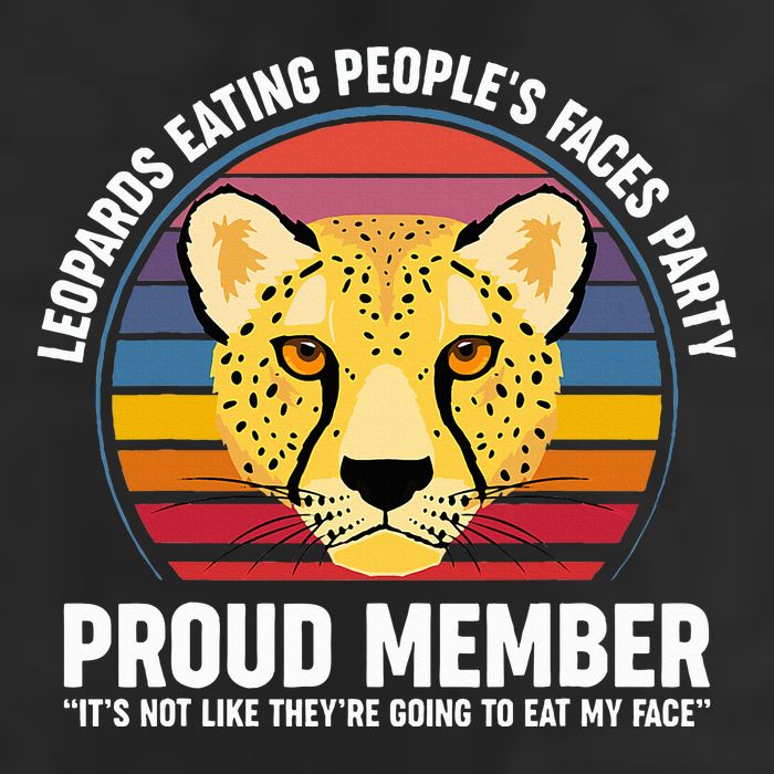 Leopards Eating People’S Face Party Proud Member Funny Meme 7 Panel Mesh Trucker Snapback Hat