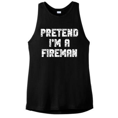 Lazy Easy Pretend I'm Fireman Party Halloween Costume Simple Ladies PosiCharge Tri-Blend Wicking Tank