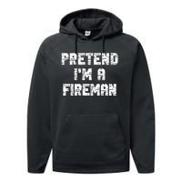 Lazy Easy Pretend I'm Fireman Party Halloween Costume Simple Performance Fleece Hoodie