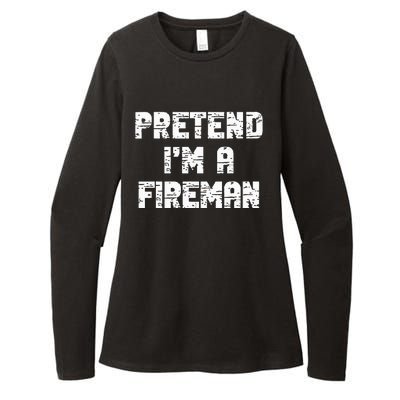 Lazy Easy Pretend I'm Fireman Party Halloween Costume Simple Womens CVC Long Sleeve Shirt