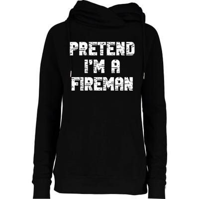 Lazy Easy Pretend I'm Fireman Party Halloween Costume Simple Womens Funnel Neck Pullover Hood