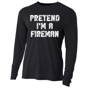 Lazy Easy Pretend I'm Fireman Party Halloween Costume Simple Cooling Performance Long Sleeve Crew