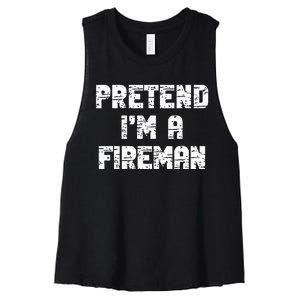 Lazy Easy Pretend I'm Fireman Party Halloween Costume Simple Women's Racerback Cropped Tank