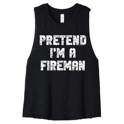 Lazy Easy Pretend I'm Fireman Party Halloween Costume Simple Women's Racerback Cropped Tank