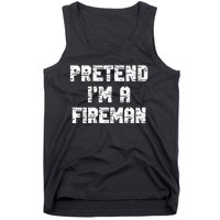 Lazy Easy Pretend I'm Fireman Party Halloween Costume Simple Tank Top