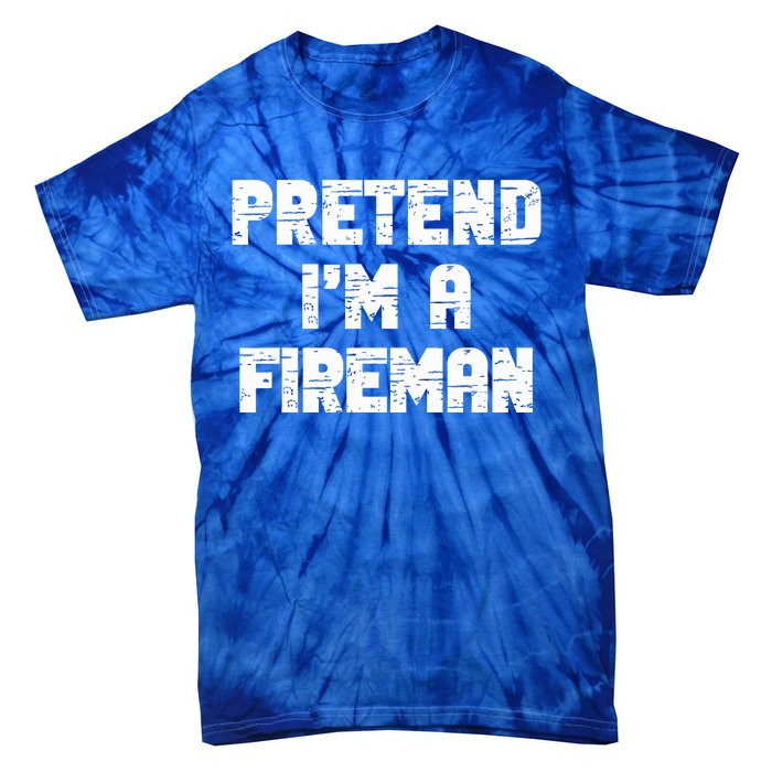 Lazy Easy Pretend I'm Fireman Party Halloween Costume Simple Tie-Dye T-Shirt