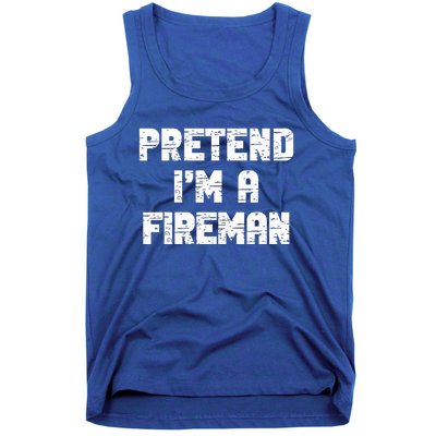 Lazy Easy Pretend I'm Fireman Party Halloween Costume Simple Tank Top