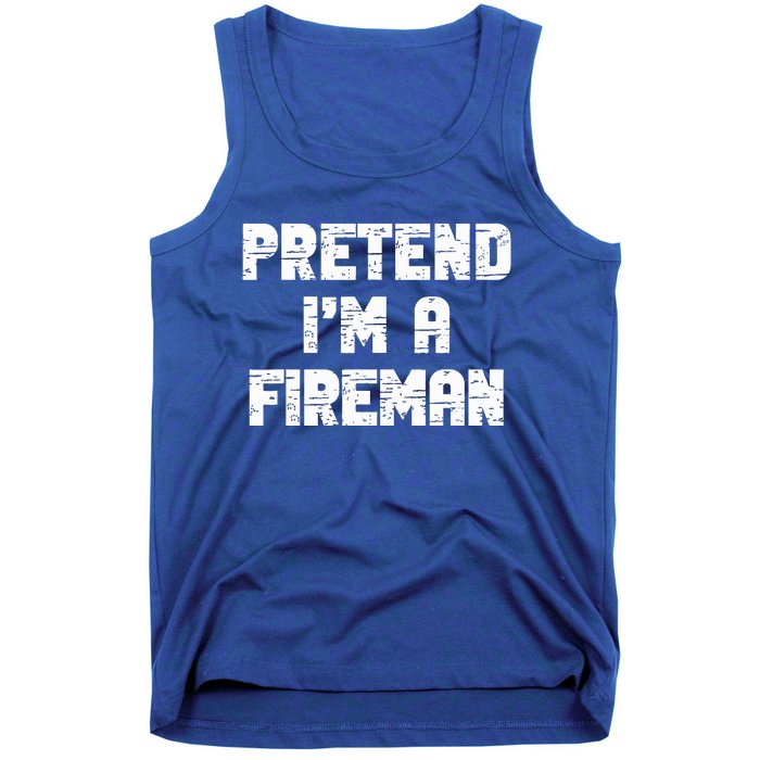 Lazy Easy Pretend I'm Fireman Party Halloween Costume Simple Tank Top