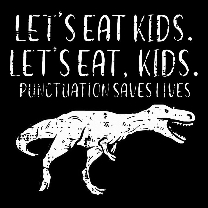 Lets Eat Punctuation Saves Lives Dino Backpack