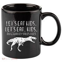 Lets Eat Punctuation Saves Lives Dino 11oz C Handle Ceramic Mug