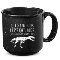 Lets Eat Punctuation Saves Lives Dino 15oz Campfire Ceramic Mug