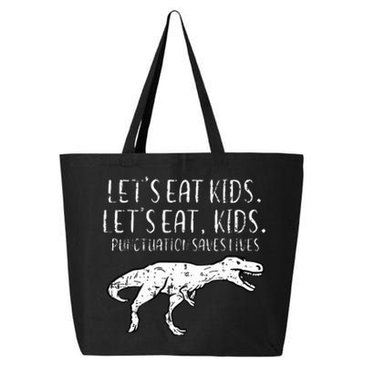 Lets Eat Punctuation Saves Lives Dino 25L Jumbo Tote