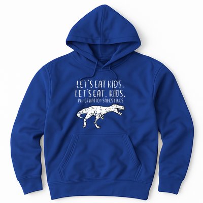 Lets Eat Punctuation Saves Lives Dino Hoodie