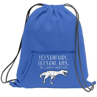 Lets Eat Punctuation Saves Lives Dino Sweatshirt Cinch Pack Bag