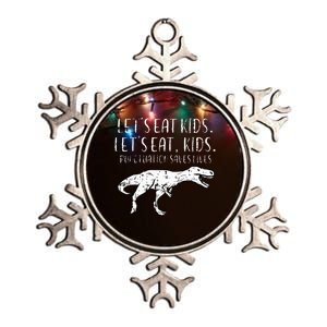 Lets Eat Punctuation Saves Lives Dino Metallic Star Ornament