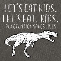 Lets Eat Punctuation Saves Lives Dino Cotton Canvas Backpack
